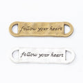 Follow Your Heart Bar Connector Metal Component in 2 Distinct Finishes for Jewelry Making view 4