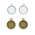 Small Plain Round Cabochon Settings in Silver and Bronze Tones view 4
