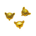 Fox Head Spacer Bead in 3 Metal Finishes for Jewelry Making view 4