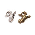 Chinese Dragon Head Metal Charms in Two Antique Finishes view 4