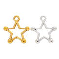 Open Star Charm with an outlined five-point star with rounded tips in 2 Metal Finishes view 4