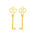 Heart-Top Skeleton Key Metal Charms in Seven Finishes view 4
