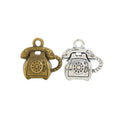 Rotary Telephone Metal Charms in Two Antique Finishes view 4