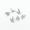 Double Leaf Charm in Five Vintage Metal Finishes for Jewelry view 4