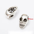 Skull And Object Large Hole Silver Tone Metal Beads view 4