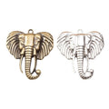 Antique Elephant Head Metal Charm With Tusks, Two Finishes view 4
