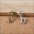 Antique Bronze and Silver Spotted Deer Charms for Crafts view 4