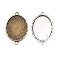 Oval Cabochon Bezel Connectors in Two Antique Finishes view 4