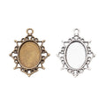 Ornate Oval Cabochon Pendant Settings in Two Antique Finishes view 4