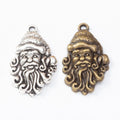 Santa Claus Face Metal Charms in Antique Bronze and Silver view 4