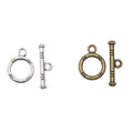 Round Toggle Clasp in 2 Metal Finishes for Jewelry Making view 4