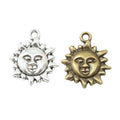 Sun Face Metal Charm 2 Finish Options Craft Supply view 4