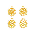 Round Framed Snowflake Charms in Four Metal Finishes view 4
