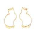 Cat Outline Charm Openwork Sitting Cat Metal Pendant in Three Finishes view 4