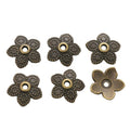 Rounded Flower Bead Caps in Four Metallic Finishes view 4