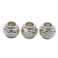 Wavy Round Barrel Bead in 4 Metal Finishes for Jewelry Making view 4