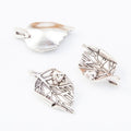 Textured Leaf Metal Charms in Six Vintage Finishes view 4