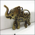 Floral Swirl Elephant Metal Charm Pendant For Jewelry Making view 4