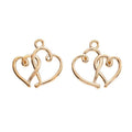 Interlocking Double Heart Metal Charm in Four Finishes view 4