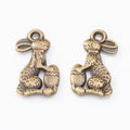Vintage Seated Rabbit Charms in Multiple Finishes for Jewelry Making view 4