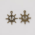 Anchor Center Ship Wheel Charms in Antique Bronze, Antique Gold, Antique Silver view 4