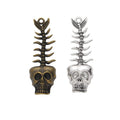 Skull Fishbone Charm In 2 Metal Finishes For Jewelry Making view 4