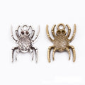 Detailed Spider Charm In Antique Bronze and Antique Silver Metal Finish view 4