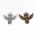 Spread Wing Owl Metal Charms in Two Antique Finishes view 4