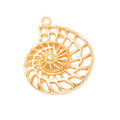 Vintage Finish Metal Openwork Spiral Shell Charms in 3 Style Options view 4