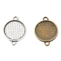 Round Dotted Bezel Connector in Two Antique Finishes view 4