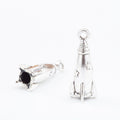 Standing Rocket Charm in 3 Metal Finishes for Jewelry Making view 4