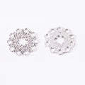 Antique Metal Openwork Round Flower Charm Pendant With Textured Detail, 3 Finishes view 4