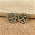 Six Spoke Gear Metal Charm in 4 Distinct Finishes for Jewelry Making view 4