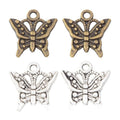 Antique Beaded Butterfly Metal Charm, Two Finishes view 4