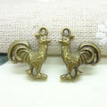 Rooster Charm Alloy Jewelry Making Component in 2 Finish Options view 4