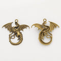 Coiled Flying Dragon Metal Charms in Five Finishes view 4