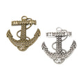Textured Anchor Charm Alloy Jewelry Making Component in 2 Finish Options view 4