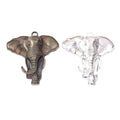 Large Double Sided Elephant Head Antique Metal Charms view 4