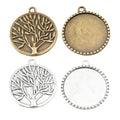 Tree Of Life Round Cabochon Setting Pendant For Jewelry Making And Craft Projects view 4