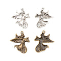 Flowing Angel Metal Charms in Two Antique Color Finishes view 4