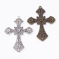 2-Finish Filigree Cross Metal Jewelry Components for Crafts view 4