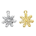 Layered Snowflake Charms in Gold and Antique Silver view 4
