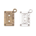 Cassette Tape Metal Charms in Two Antique Finishes view 4
