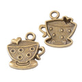 Smiling Teacup Charm in 2 Finishes for Jewelry Making view 4