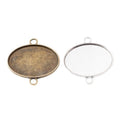 Oval Cabochon Connector Trays with Two Loops in Two Finishes view 4