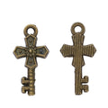 Cross Top Key Charms in Antique Bronze, Antique Silver view 4