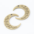 Vintage Finish Metal Engraved Crescent Moon Charms in 3 Style Options view 4