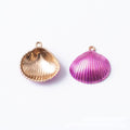 Enamel Scallop Shell Charms in Four Pastel Color Combinations view 4
