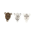 Vintage Style Metal Religious Medal Three Loop Connector in 2 Metal Finishes view 4