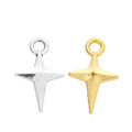Four Point Star Spike Metal Charms in Gold and Silver Finishes view 4